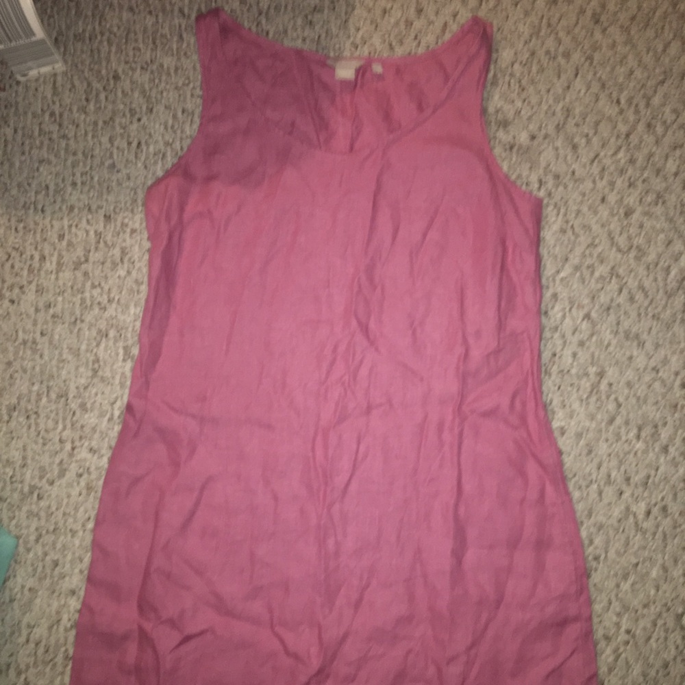pink linen jcrew dress
